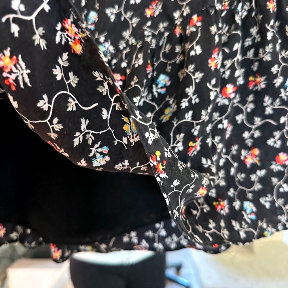 Rebecca Taylor Silk 90s Floral Peasant Mini Skirt Tiered Ruffle cottagecore boho - Picture 3 of 7